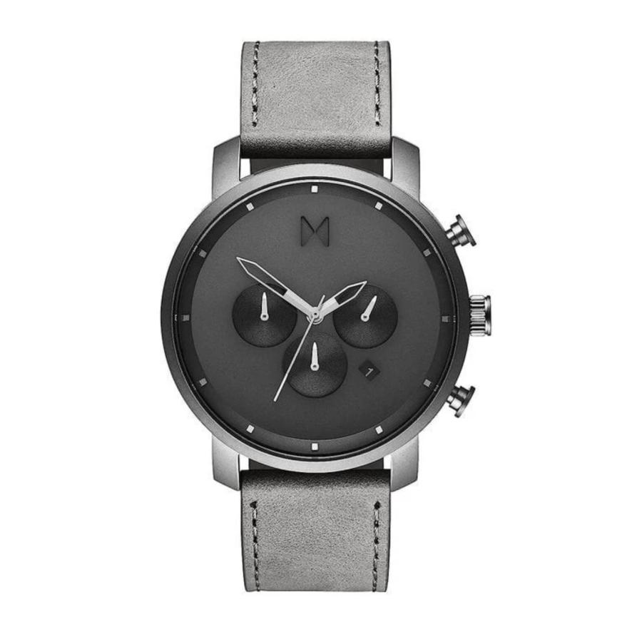 MVMT Chrono Gift Set | 40MM Mens Analog Watch |Grey Leather Watch & Grey M