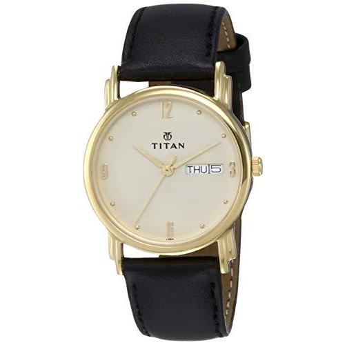 (タイタン) Titan メンズコンテンポラリー腕時計 クロノグラフ/多機能 ワークウェア ミネラルクリスタル クォーツ アナログ 防水 Gold/B