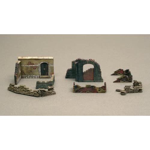 イタレリ　ジオラマ用ストラクチャ　塗装済み完成品 Amazon | イタレリ 1/72 WW.II 破壊された建物 ジオラマ