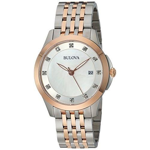 Bulova 98P162 アナログクォーツ腕時計 ステンレススチールストラップ ツートーン 18 レディース