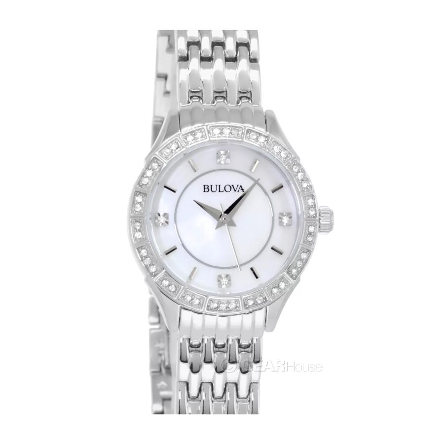 ブローバWomen 's Crystals ' QuartzステンレススチールCasual Watch, Color : silver-toned (