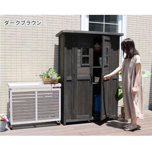 ガーデンストッカー 屋外用 [カントリー小屋 薄型 KCSL1260] 収納庫 収納棚 屋外ストッカー／同梱不可・代引き不可の画像