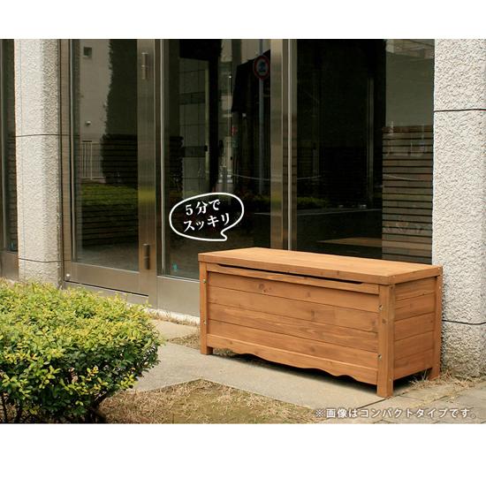 ベランダストッカー [天然木製ボックスベンチM 幅86 BB-T86] 屋外用 ベンチボックス／同梱不可・代引き不可の画像