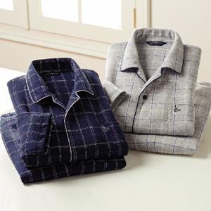高評価の贈り物 着やすい パジャマ 冬 メンズ スナップボタン 前開き 同サイズ2色組 着心地柔らか格子柄接結パジャマ トロイ おしゃれ 下着 靴下 部屋着 Www Mohanvilaas Com