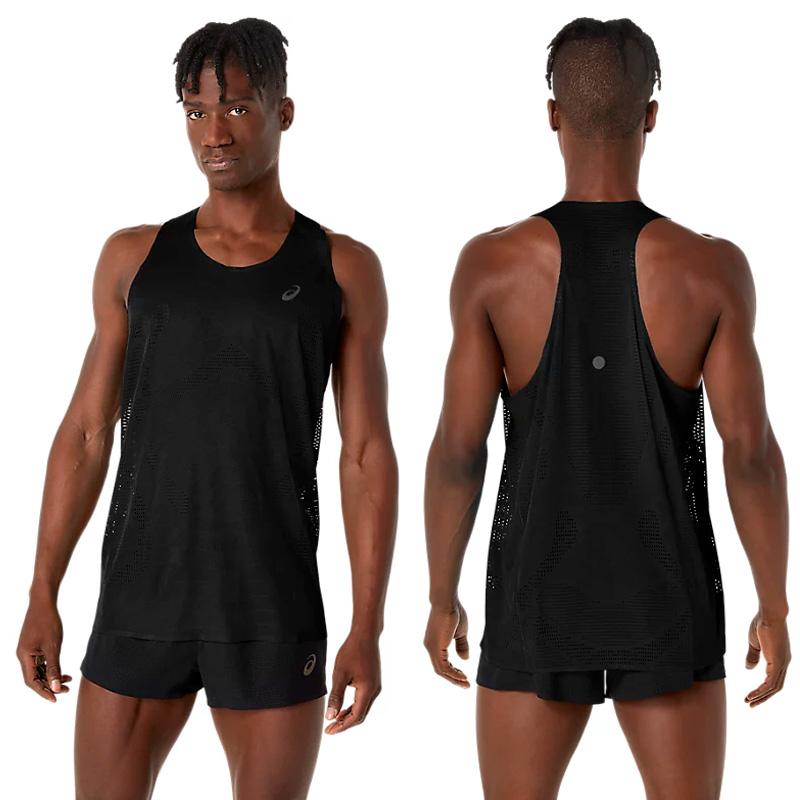 アシックス メタランシングレット　XL 新品タグ付き METARUNシングレット | パフォーマンスブラック | メンズ T