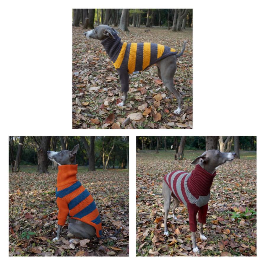 イタグレ服 ボーダーニット イタリアングレイハウンド セーター メール