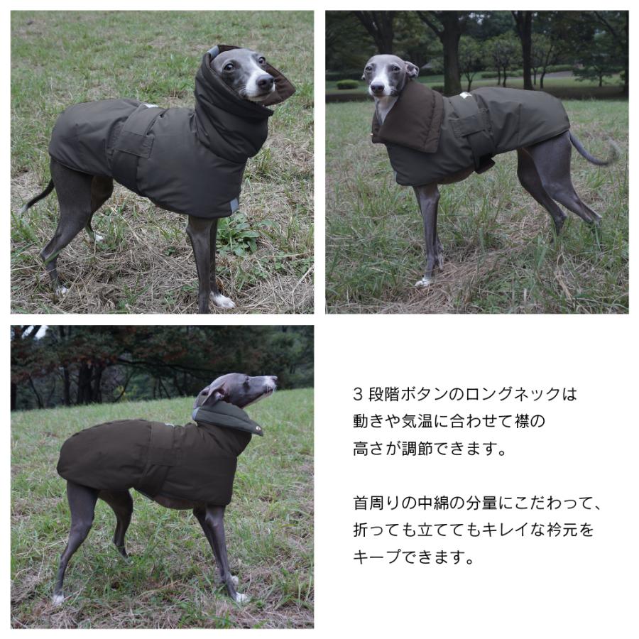 Ｌサイズ、犬服イタグレ服、リバーシブルオーバーボディオール イタグレ 服 リバーシブル オーバーコート スモーク×チャコール