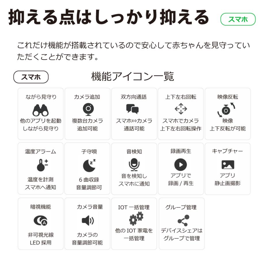デュアルモード ベビーモニター CU-CA04 スマホ＆専用モニターで見れる ベビーカメラ 見守りカメラ BM-DW01後継機 |  | 12