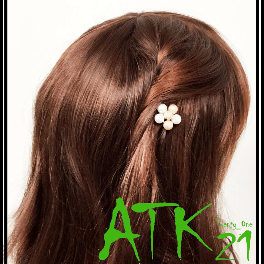 フラワーモチーフ パヴェ パール ヘアピン ピン留め 大人可愛い レディース ヘアアクセサリー Ha Atk21 通販 Yahoo ショッピング