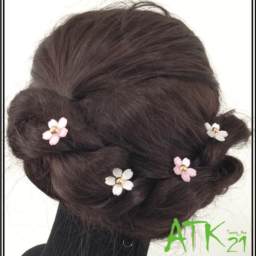 桜 さくら サクラ Uピン 浴衣 着物 コーム 髪飾り ヘアアレンジ