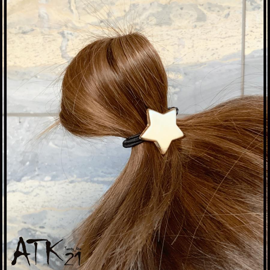 デニム パッチワーク 星 ヘアゴム ヘアゴム（obriy.biz）