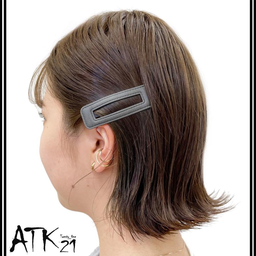 レザー マットカラー へアクリップ スクエア パッチンピン パッチン留め レディース 人気 可愛い 韓国ヘアアクセサリー 髪留め 人気top スクエア