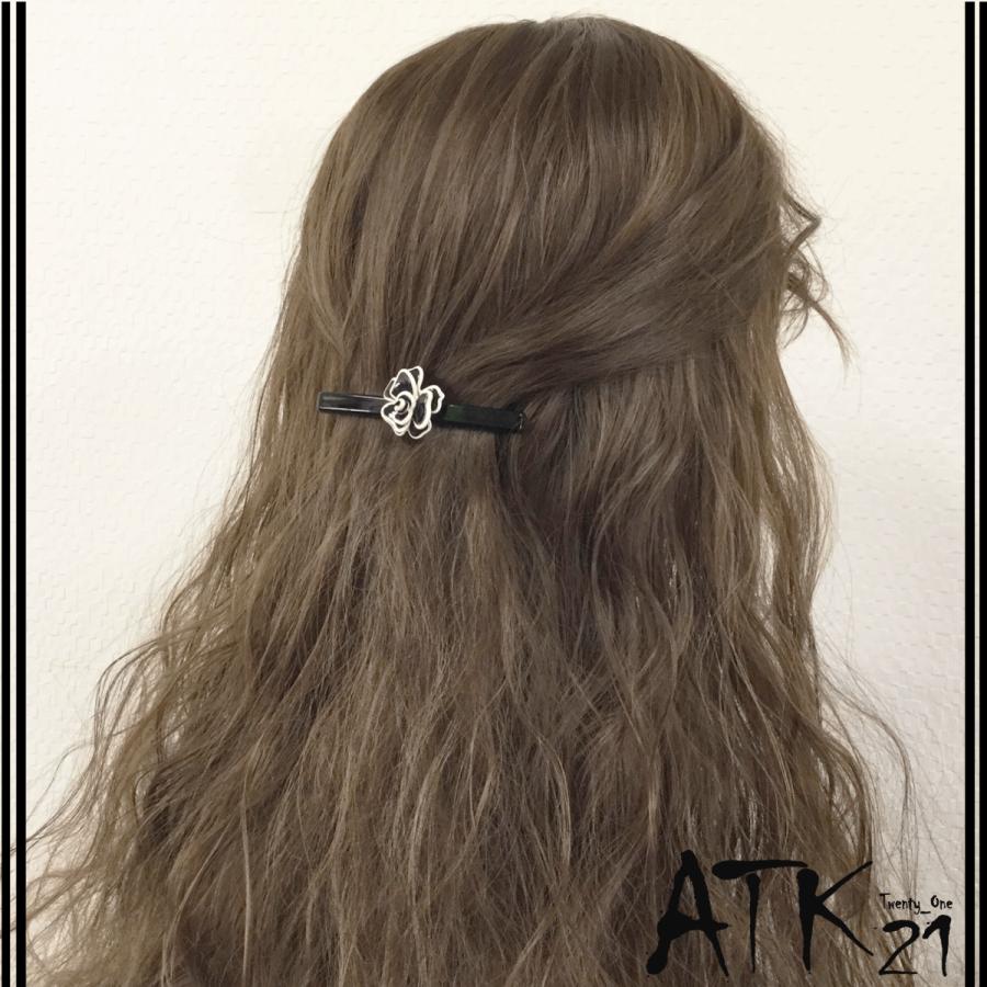 フラワー 上品 お花 シンプル バレッタ 大人アクセ ヘアクリップ 髪