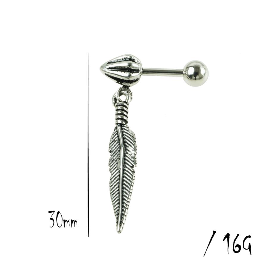 リーフモチーフ バーベルピアス シンプル ステンレス 16g 軟骨ピアス ボディピアス メンズ レディース ユニセックス アクセサリー Mps Atk21 通販 Yahoo ショッピング