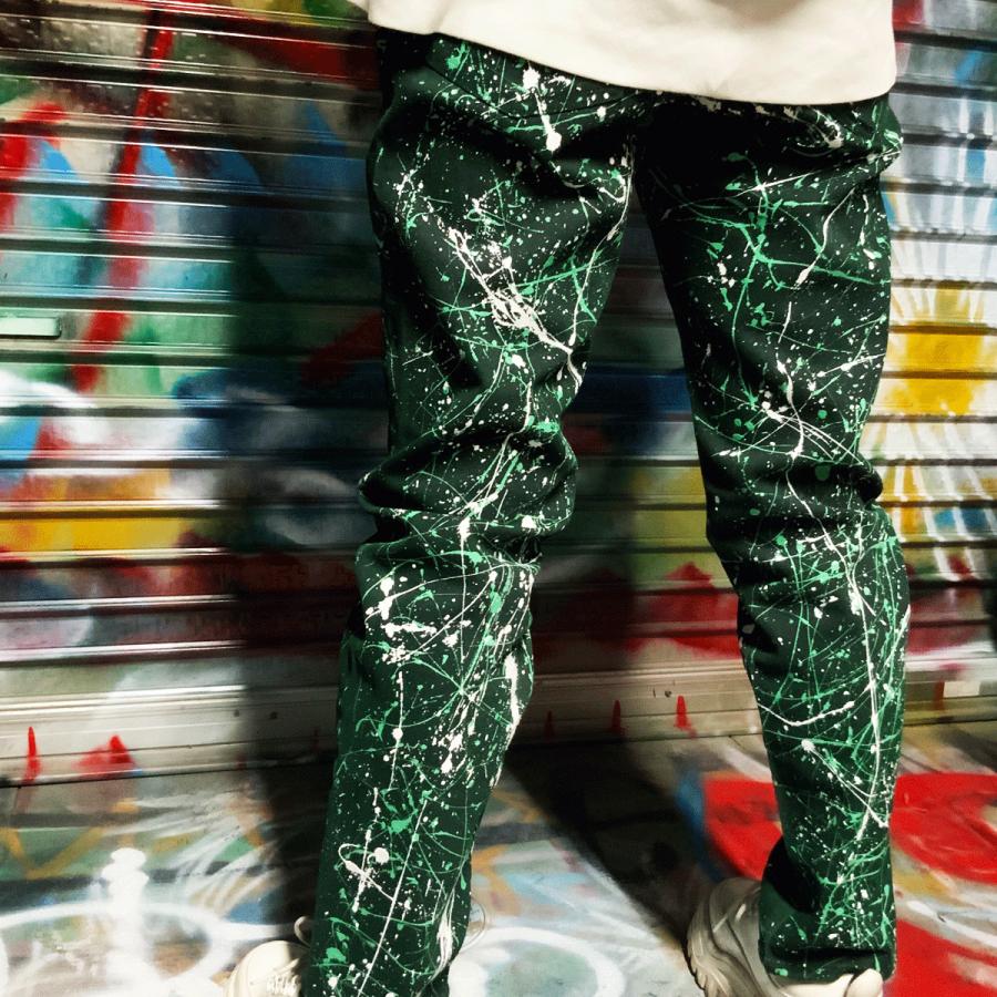 リメイクペイントデニムパンツ デニムパンツ GU ストレッチスリム 
