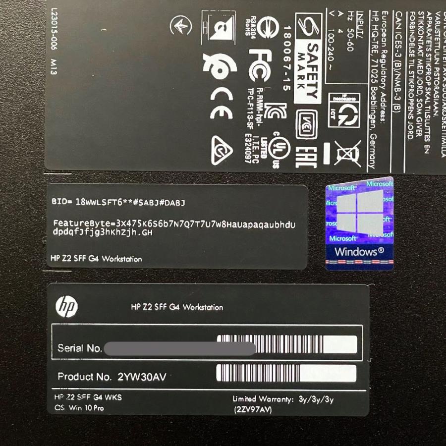 エイチピー HP デスクトップパソコン Z2 SFF G4 Workstation エイチピー HP デスクトップパソコン Z2 SFF G4 Workstation