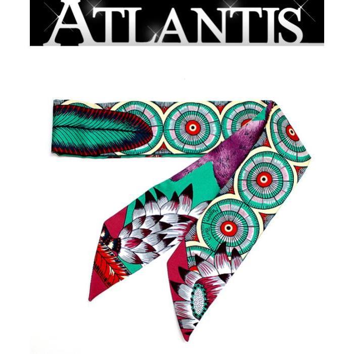 ☆美品☆HERMES ツイリー スカーフ サバンナのダンス シルク グリーン HERMES（エルメス） 【広尾店】エルメス ツイリー スカーフ 【サバンナ