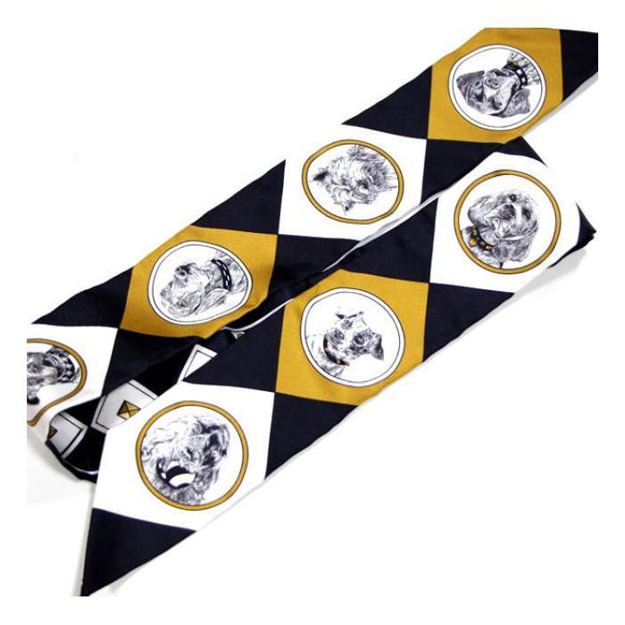 HERMES 【広尾店】新品 エルメス ツイリー スカーフ 首輪と犬 黒 HERMES 【広尾店】新品 エルメス ツイリー スカーフ 首輪と犬 黒