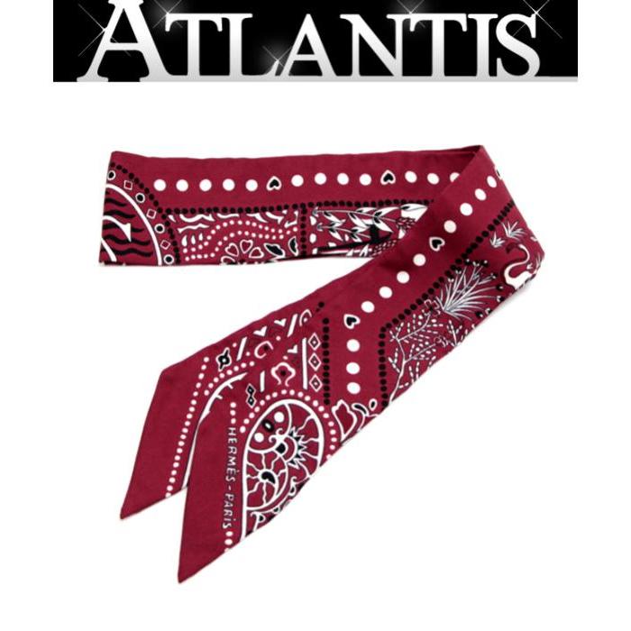 エルメス ツイリー バンダナ 空と海の間 ボルドー ブラック ホワイト 2018年秋冬新作 HERMES エルメス ツイリー スカーフ 