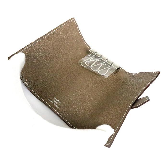 【新品未使用】エルメス ベアン　4連 キーケース エトープ　SV金具　W刻印 HERMES 【広尾店】未使用 エルメス ベアン 4連 キーケース