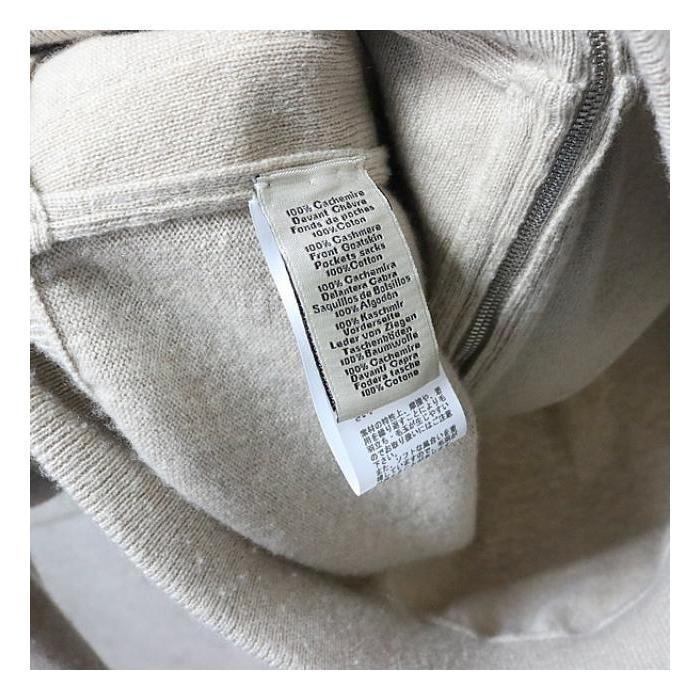 広尾店】エルメス HERMES カシミヤ100％ ブルゾン 山羊革 ベージュ系