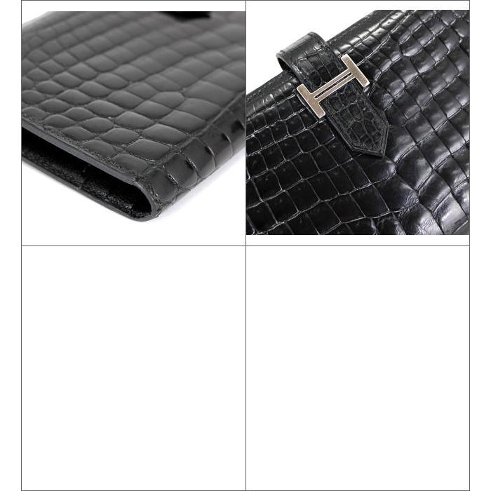 HERMES 【広尾店】エルメス ベアン クラシック クロコ ニロティカス 黒  