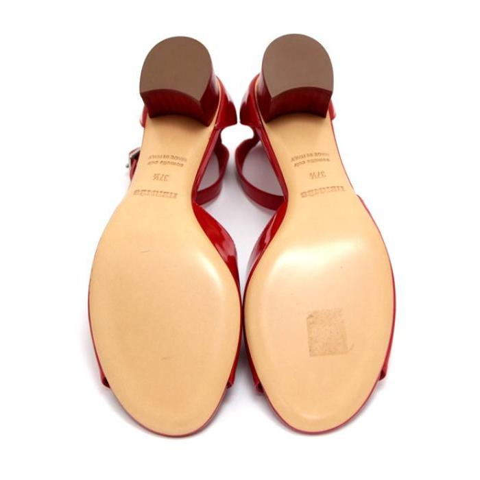 HERMES（エルメス） 【広尾店】美品 パテント サンダル 赤