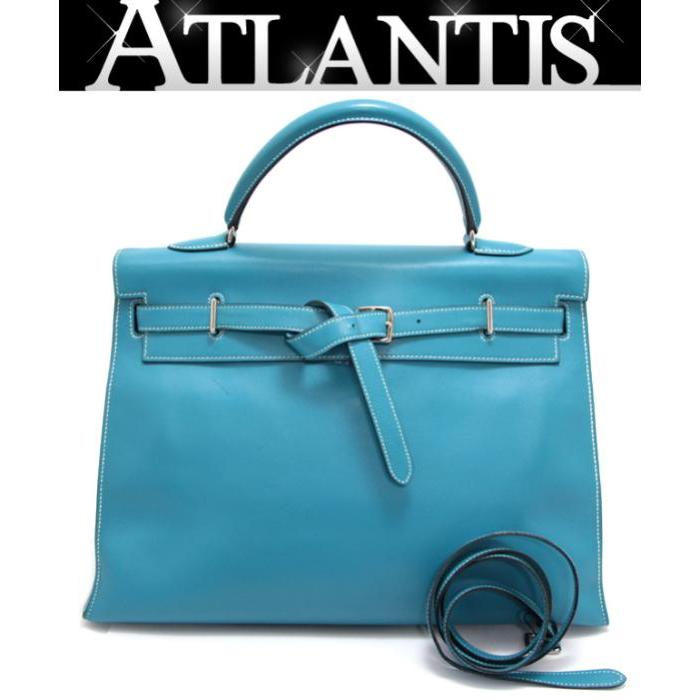 エルメス HERMES フラットケリー ブルージーン　希少 レア 美品 HERMES（エルメス） 【広尾店】エルメス ケリーフラット35 ブルー