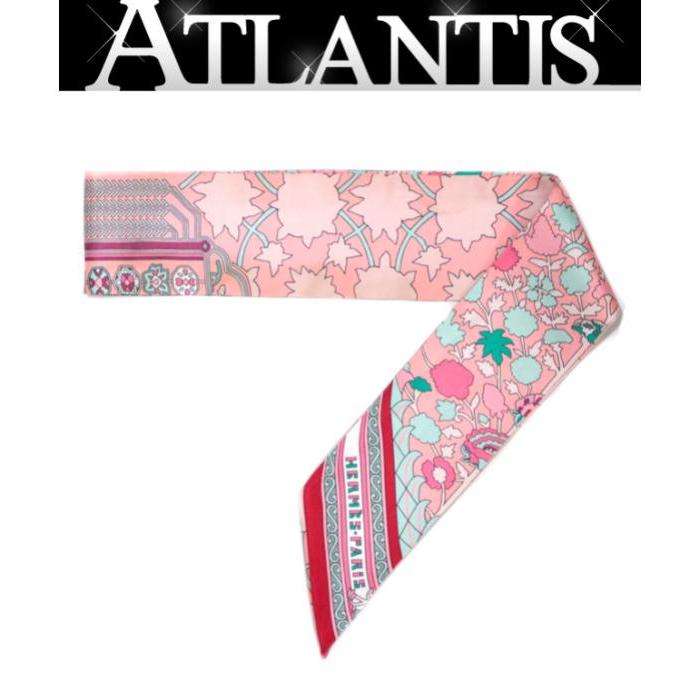 広尾店】エルメス ツイリー スカーフ 花柄 シルク100％ ピンク系 