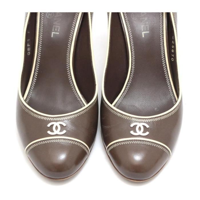 CHANEL 【広尾店】シャネル ココマーク パンプス レザー ブラウン 