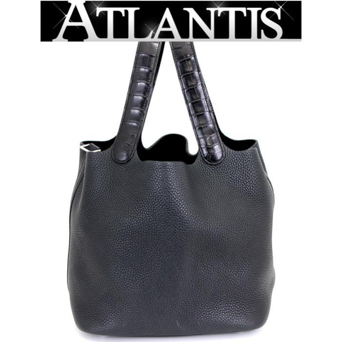 HERMESピコタンロック風ブラック ハンドバッグ HERMES（エルメス） 【広尾店】エルメス ピコタンロック タッチ MM