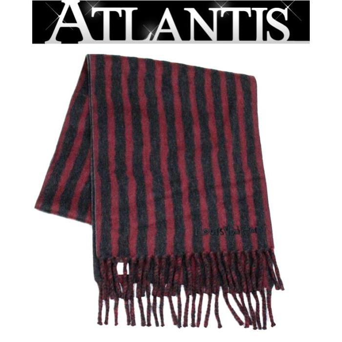 Louis Vuitton ストライプマフラー LOUIS VUITTON 【広尾店】 ルイヴィトン マフラー ストライプ 黒