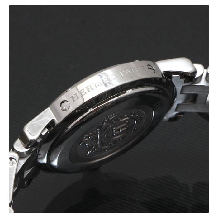 エルメス　クリッパー　CL4.210　3針デイト黒　レディース腕時計 HERMES】ヴィンテージ エルメス クリッパー SS ブラック文字盤
