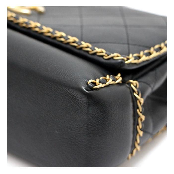 【広尾店】シャネル CHANEL マトラッセ チェーンアラウンド ショルダーバッグ ラムスキン 黒 【15745】 CHANEL - 【広尾店】シャネル CHANEL マトラッセ チェーンアラウンド