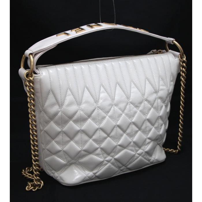 CHANEL 2wayバッグ ホワイト シルバー マトラッセ 【広尾店】シャネル CHANEL 2WAYバッグ キルティング 白