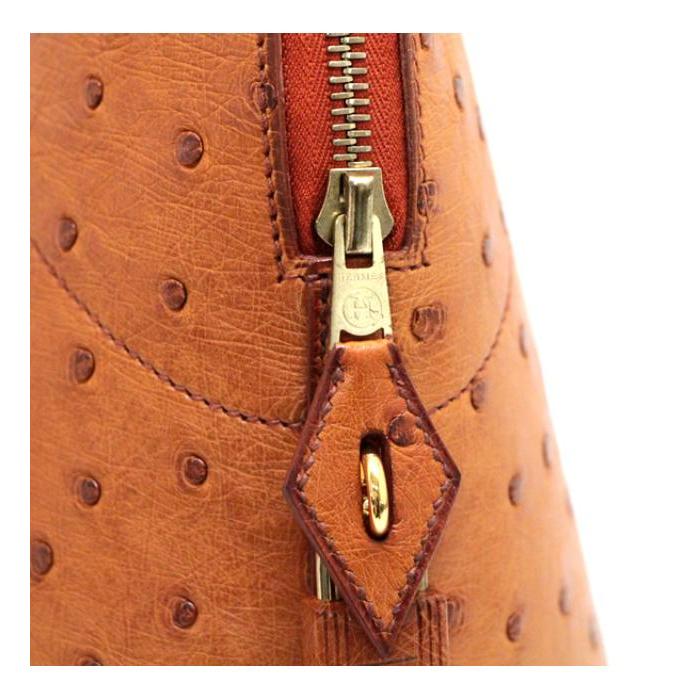 HERMES オーストリッチ クラッチバッグ チェスナッツ エルメス ボリード 【広尾店】美品 エルメス HERMES ボリード35 オーストリッチ