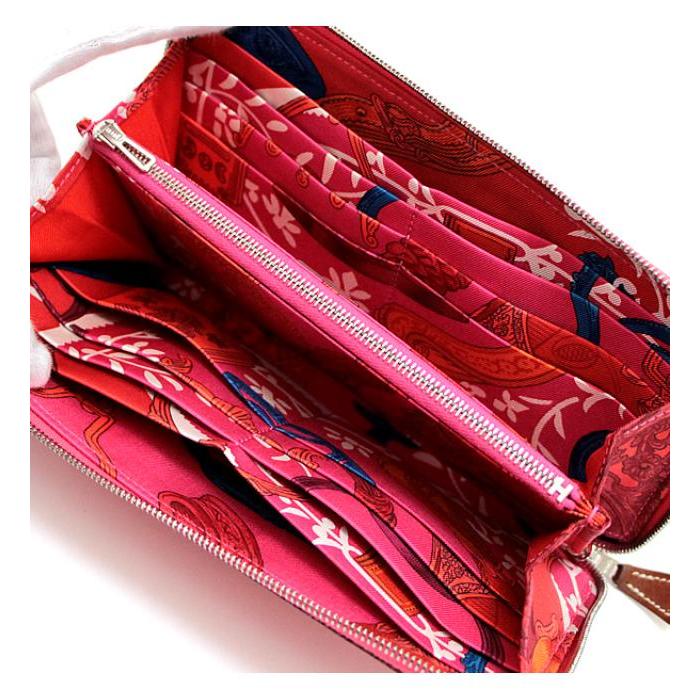 エルメス　アザップ　シルクイン　ロングウォレット　ローズエクストリーム エルメス アザップ シルクイン ロングウォレット ローズエクストリーム