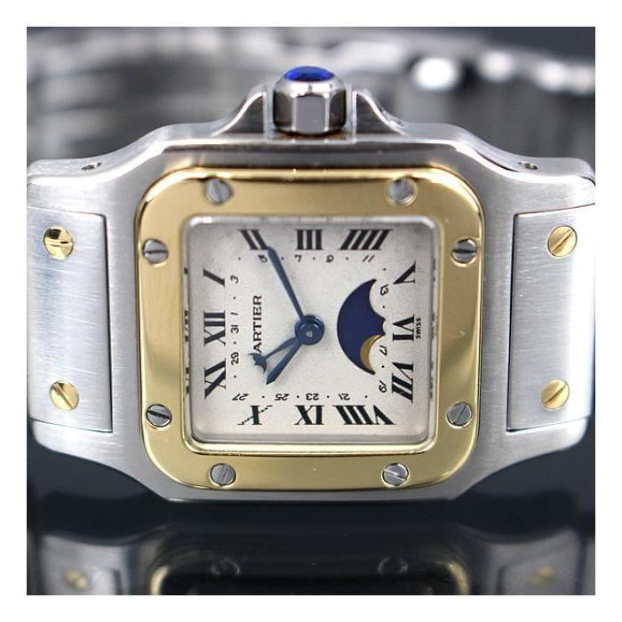 Cartier 美品 カルティエ サントスガルベ SM ムーンフェイズ Cartier 美品 カルティエ サントスガルベ SM ムーンフェイズ