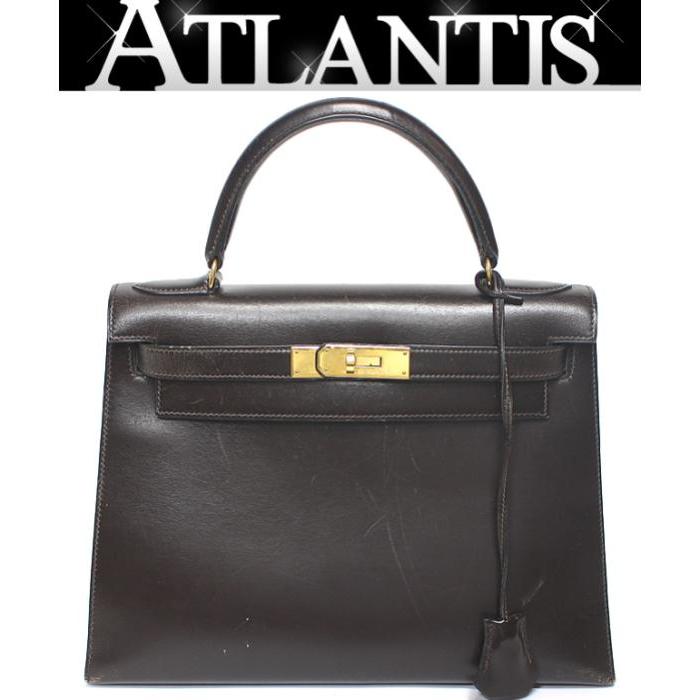 HERMES（エルメス） ケリー28 ボックスカーフ ダークブラウン 〇T刻印