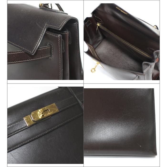HERMES（エルメス） ケリー28 ボックスカーフ ダークブラウン 〇T刻印
