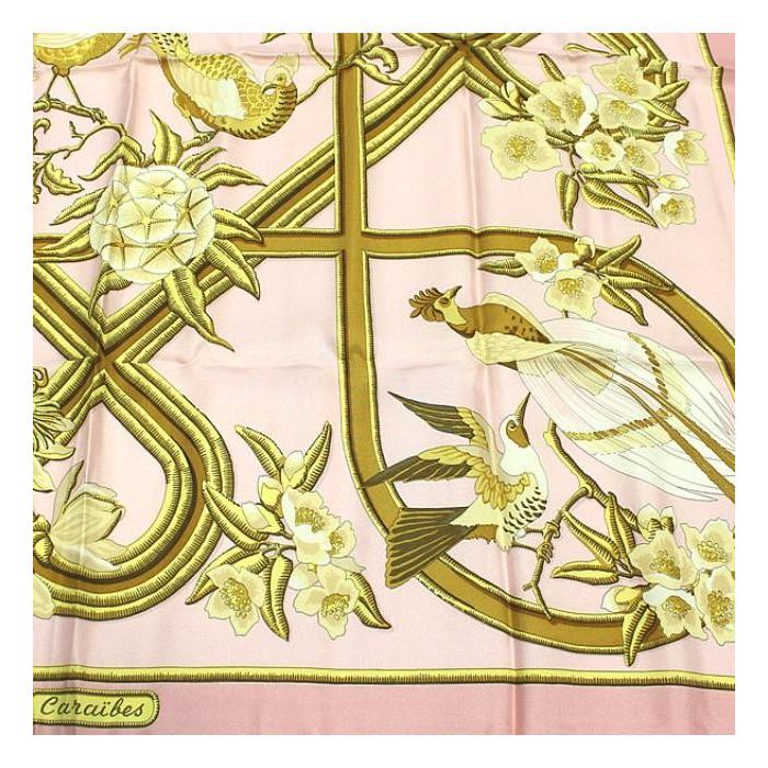 HERMES（エルメス） 美品 カレ90 大判スカーフ『CARAIBES カリブ鳥