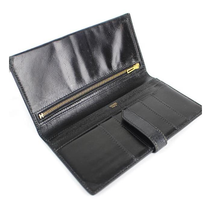HERMES エルメス ベアン クラシック 長財布 ボックスカーフ 黒 G HERMES エルメス ベアン クラシック 長財布 ボックスカーフ 黒 G
