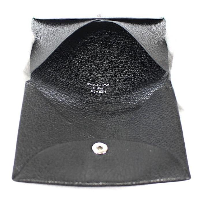 HERMES（エルメス） カルヴィ カードケース 名刺入れ シェーブル 黒 C