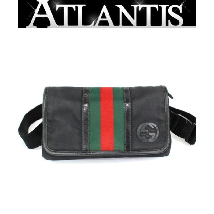 美品　Gucci ボディバッグ ウエストポーチ　キャンバス　鞄　2way GUCCI グッチ ウエストポーチ ボディバッグ シェリーライン