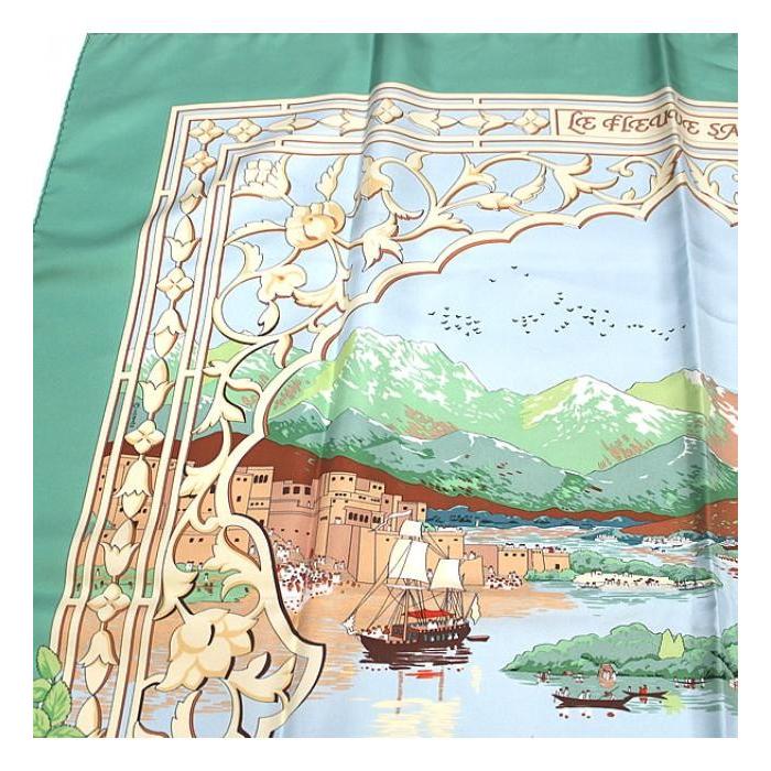 HERMES エルメス カレ90 スカーフ『le fleuve sacre 聖なる大河 HERMES エルメス カレ90 スカーフ『le fleuve sacre 聖なる大河