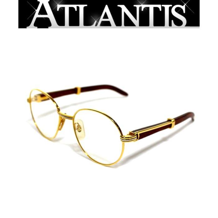 在庫有 フレーム メガネ Cartier カルティエ 美品 眼鏡 ゴールド ウッドテンプル 財布 帽子 ファッション小物 Www Solidarite Numerique Fr
