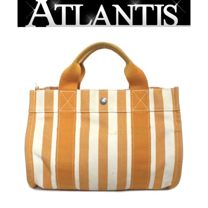 HERMES カンヌストライプ ハンドバッグ