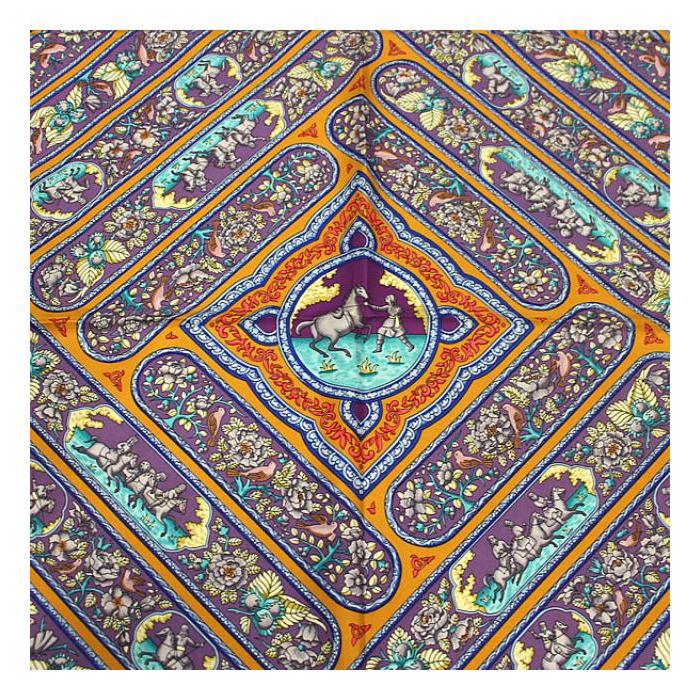 HERMES エルメス カレ90 QALAMDAN カラムダン スカーフ シルク HERMES（エルメス） 美品 カレ90 大判 スカーフ 『QALAMDAN(カラムダン