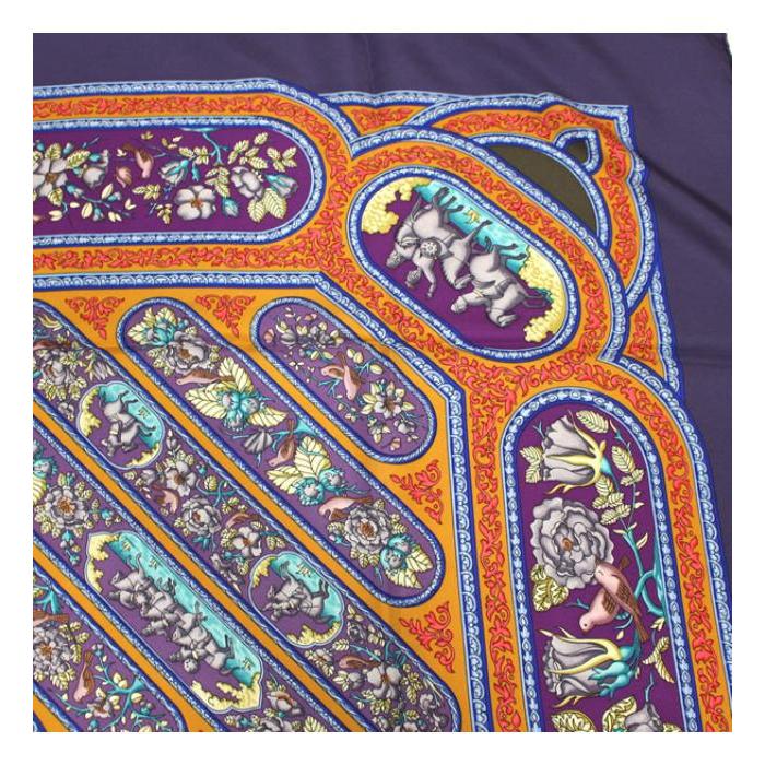 HERMES（エルメス） 美品 カレ90 大判 スカーフ 『QALAMDAN(カラムダン