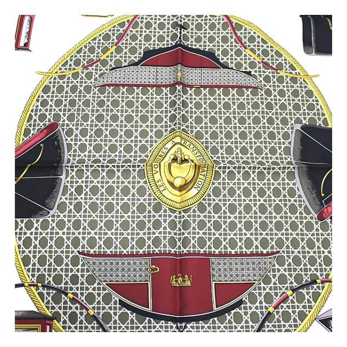HERMES カレ 90 GRANDE ROUE 観覧車 大判スカーフ シルク HERMES（エルメス） 美品 カレ90 大判スカーフ『LES VOITURES A